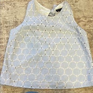 Banana Republic White Cream Boxy Cut Out Tank Top